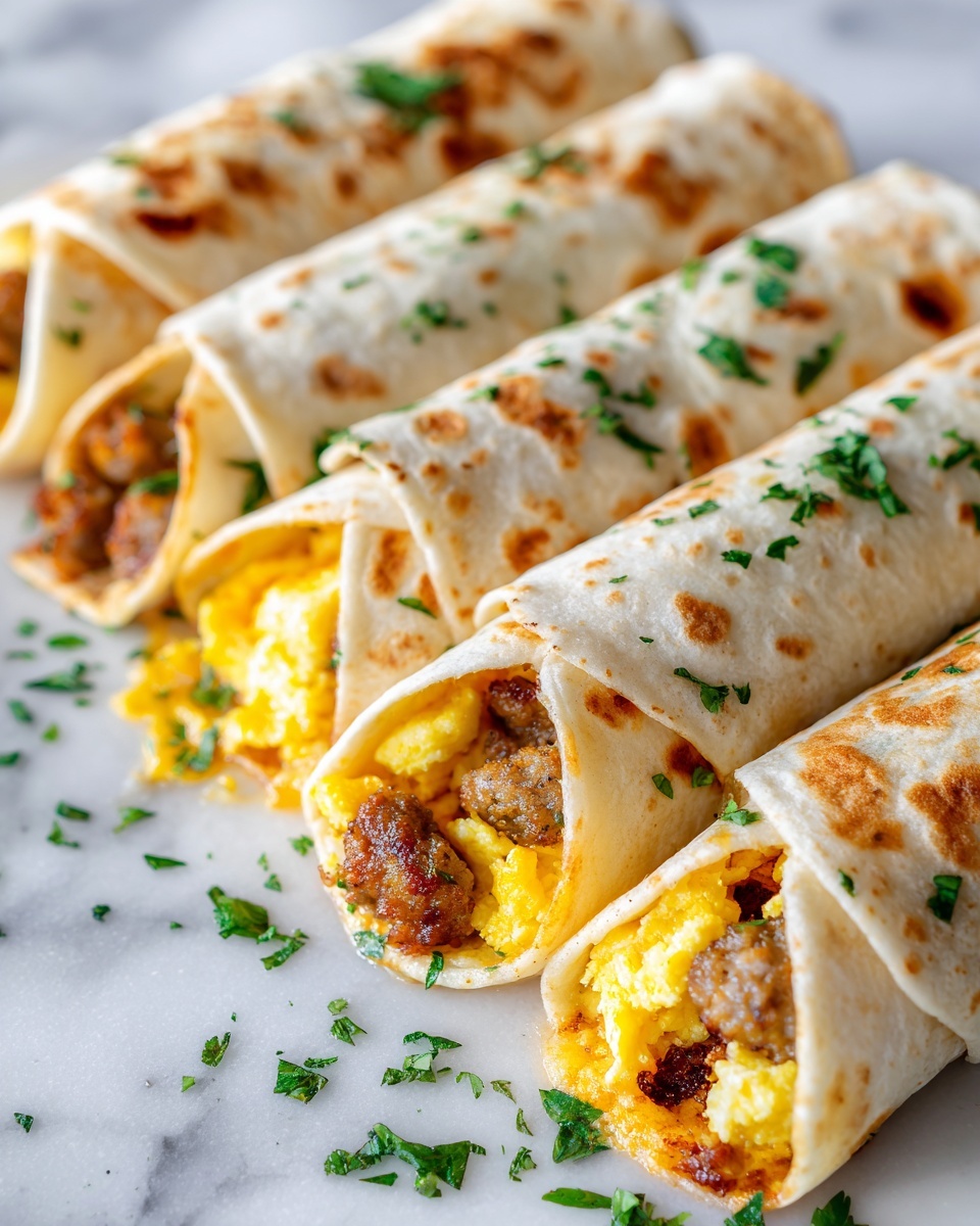 Egg and Sausage Breakfast Taquitos Recipe - Recipe Image