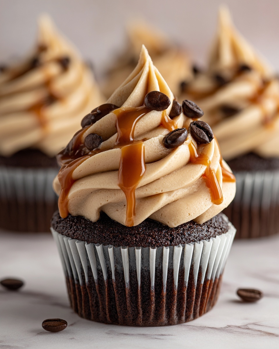 Chocolate Espresso Cupcakes with Salted Caramel Buttercream Recipe - Recipe Image
