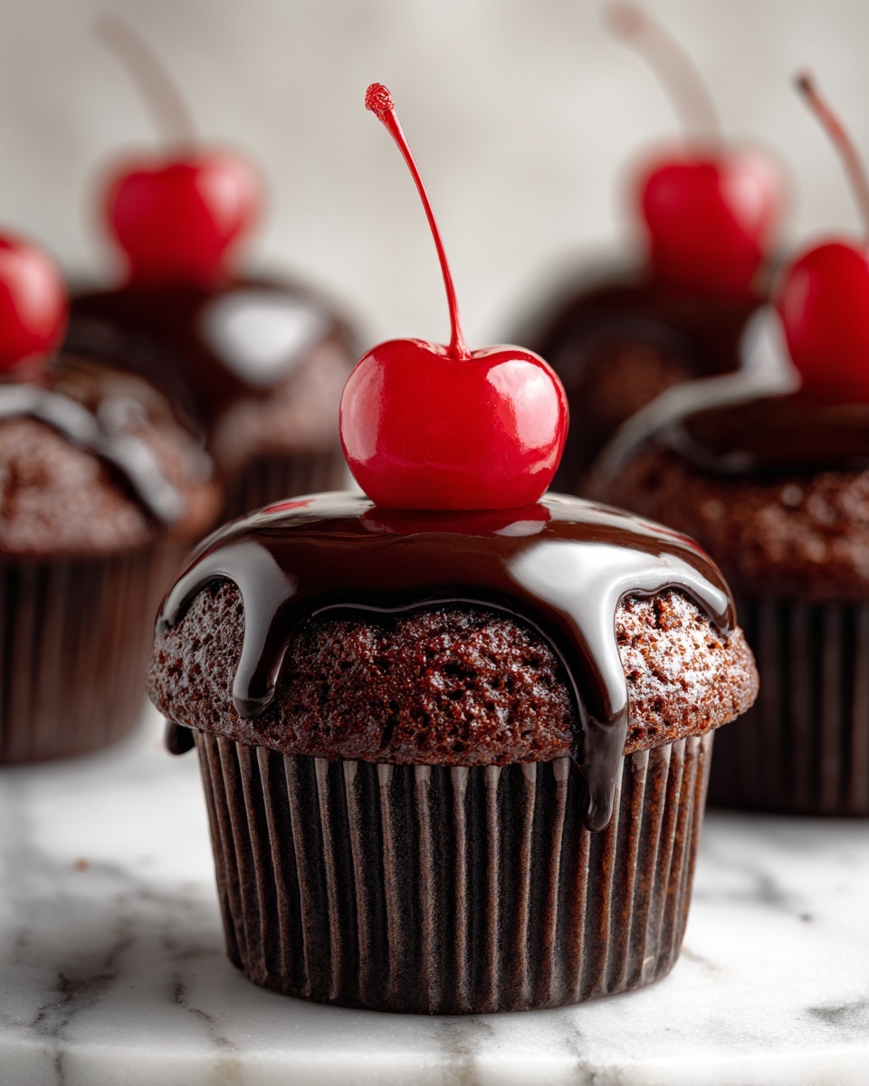 Gooey Chocolate Cherry Muffins Recipe - Recipe Image
