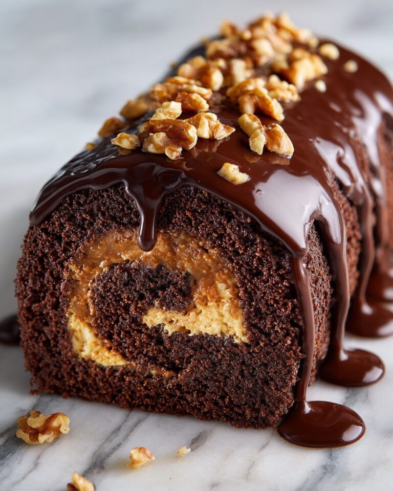 Gooey Chocolate Caramel Turtle Cake Roll Recipe