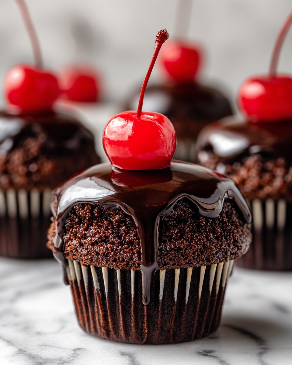 Gooey Chocolate Cherry Muffins Recipe - Recipe Image