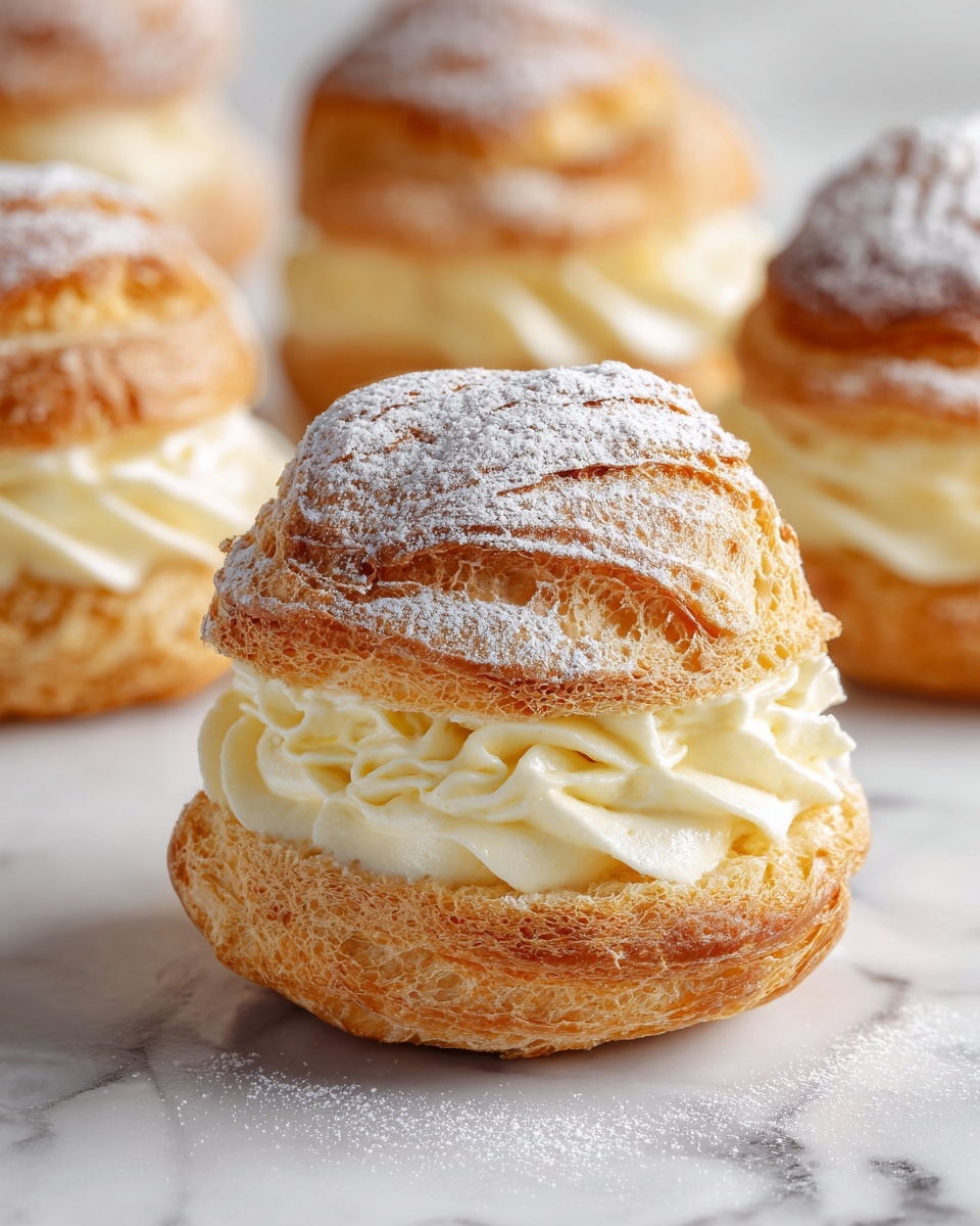 Cream Puffs with Whipped Cream Filling and Optional Chocolate Drizzle Recipe - Recipe Image