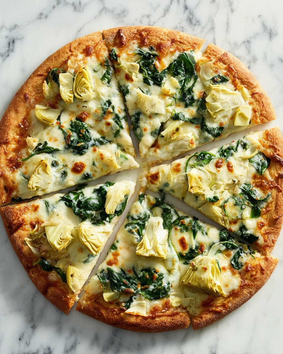 High Protein Spinach Artichoke Pizza Recipe - Recipe Image