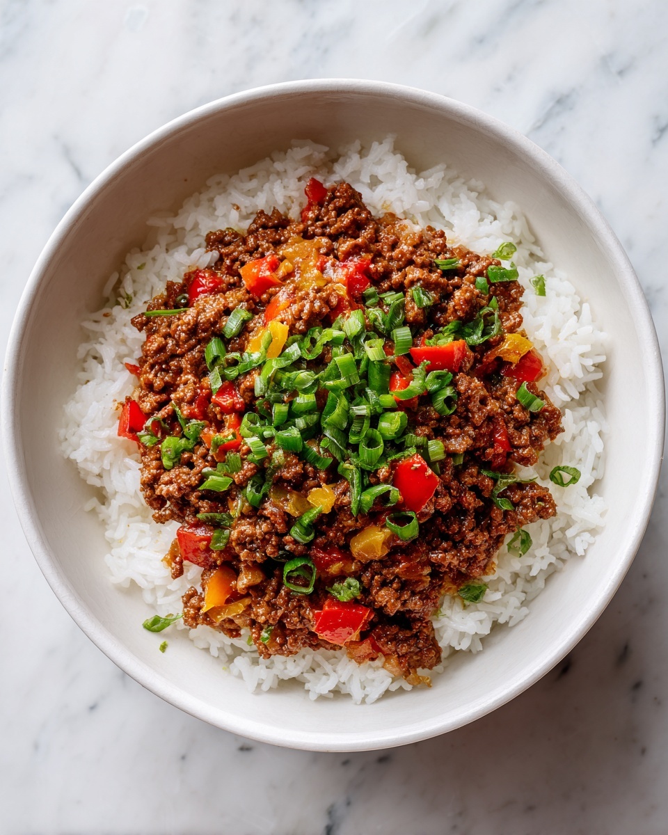 Beef and Pepper Rice Bowl Recipe - Recipe Image