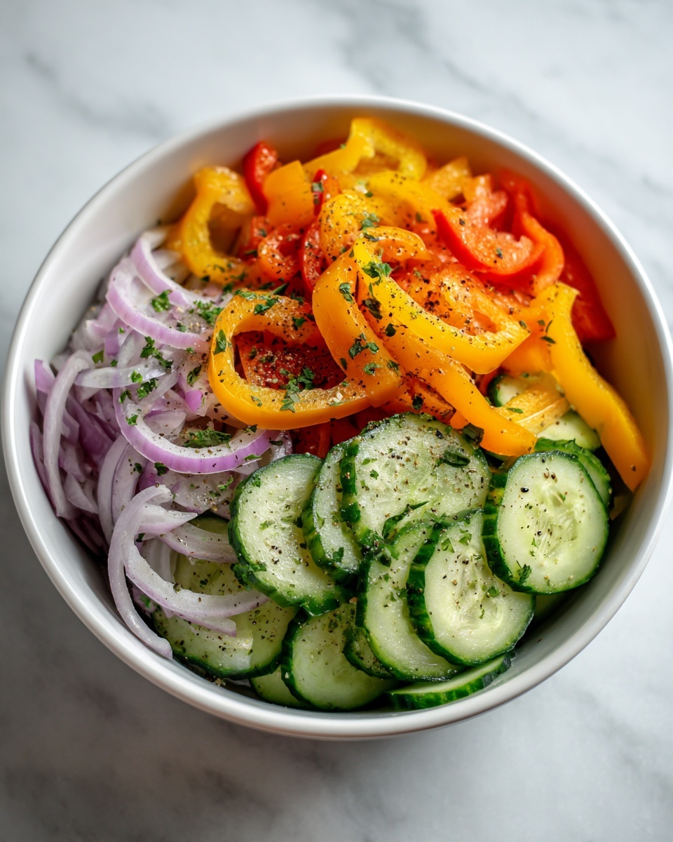 Cucumber Sweet Pepper Salad Recipe - Recipe Image