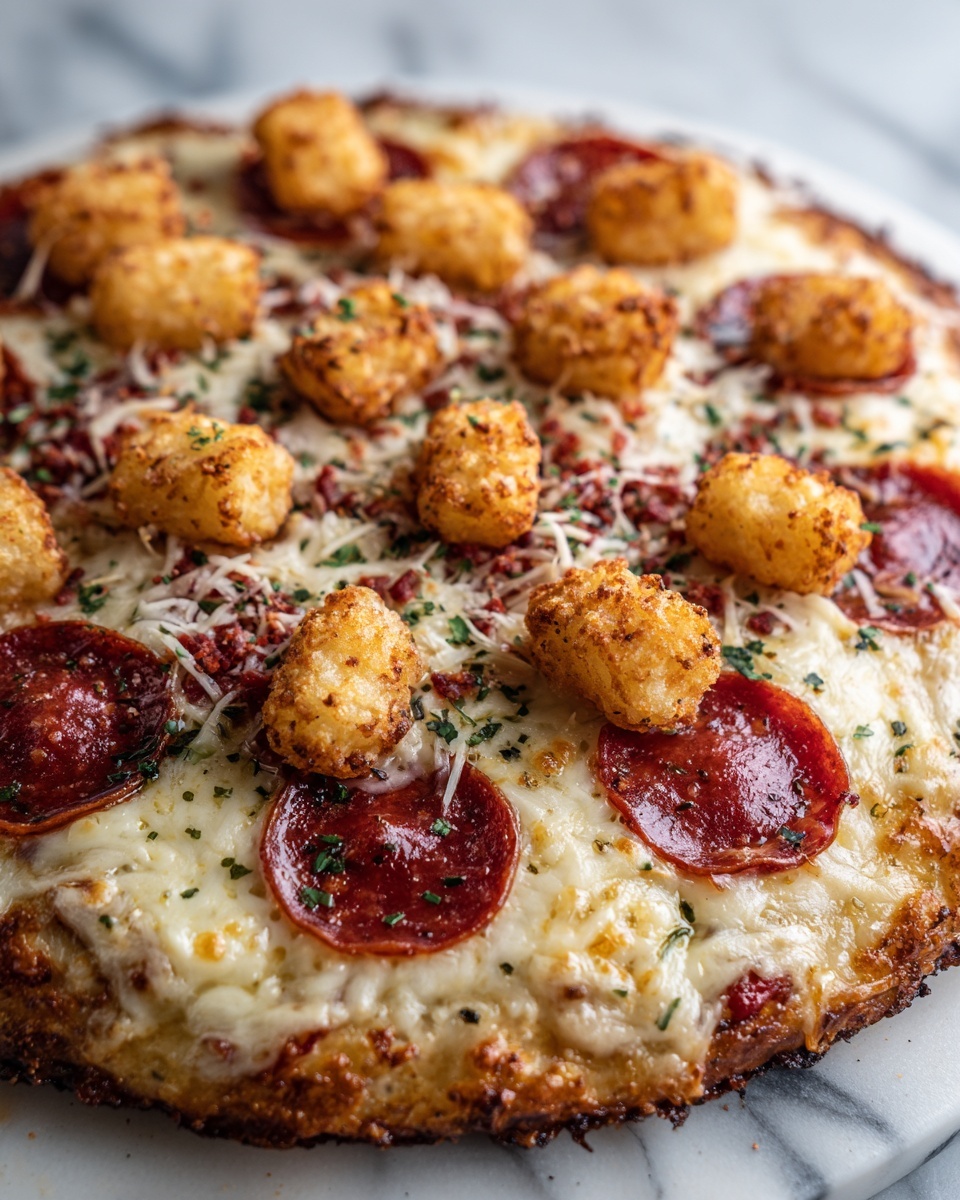 Tater Tot Pizza Casserole Recipe - Recipe Image