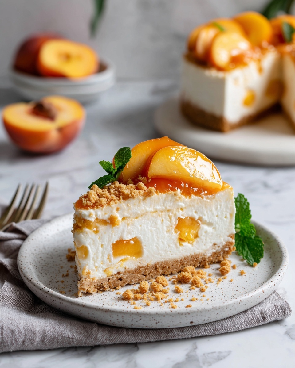 Peach Cobbler Cheesecake Recipe - Recipe Image
