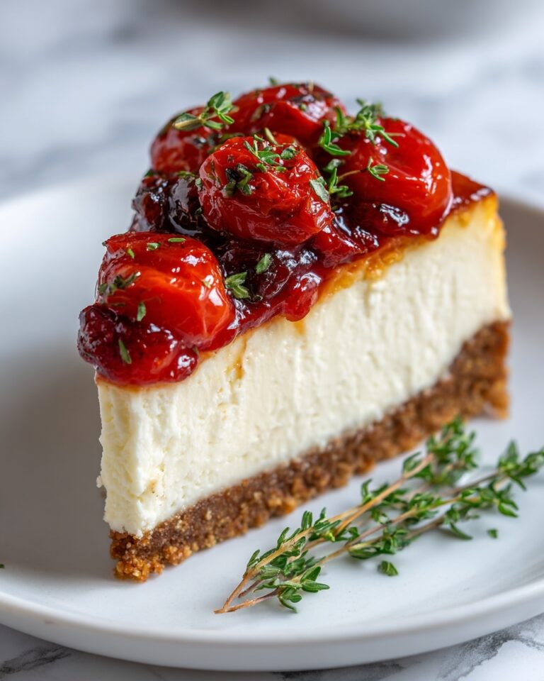 Cheesecake with Roasted Tomato Jam & Parmesan Crust Recipe