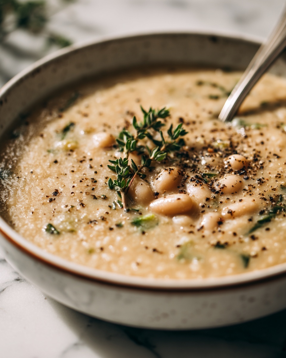 Creamy Vegan White Bean Soup Recipe - Recipe Image