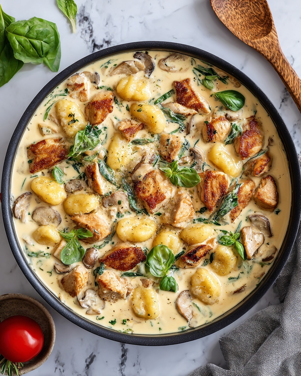 Garlic Chicken Gnocchi Skillet Recipe - Recipe Image