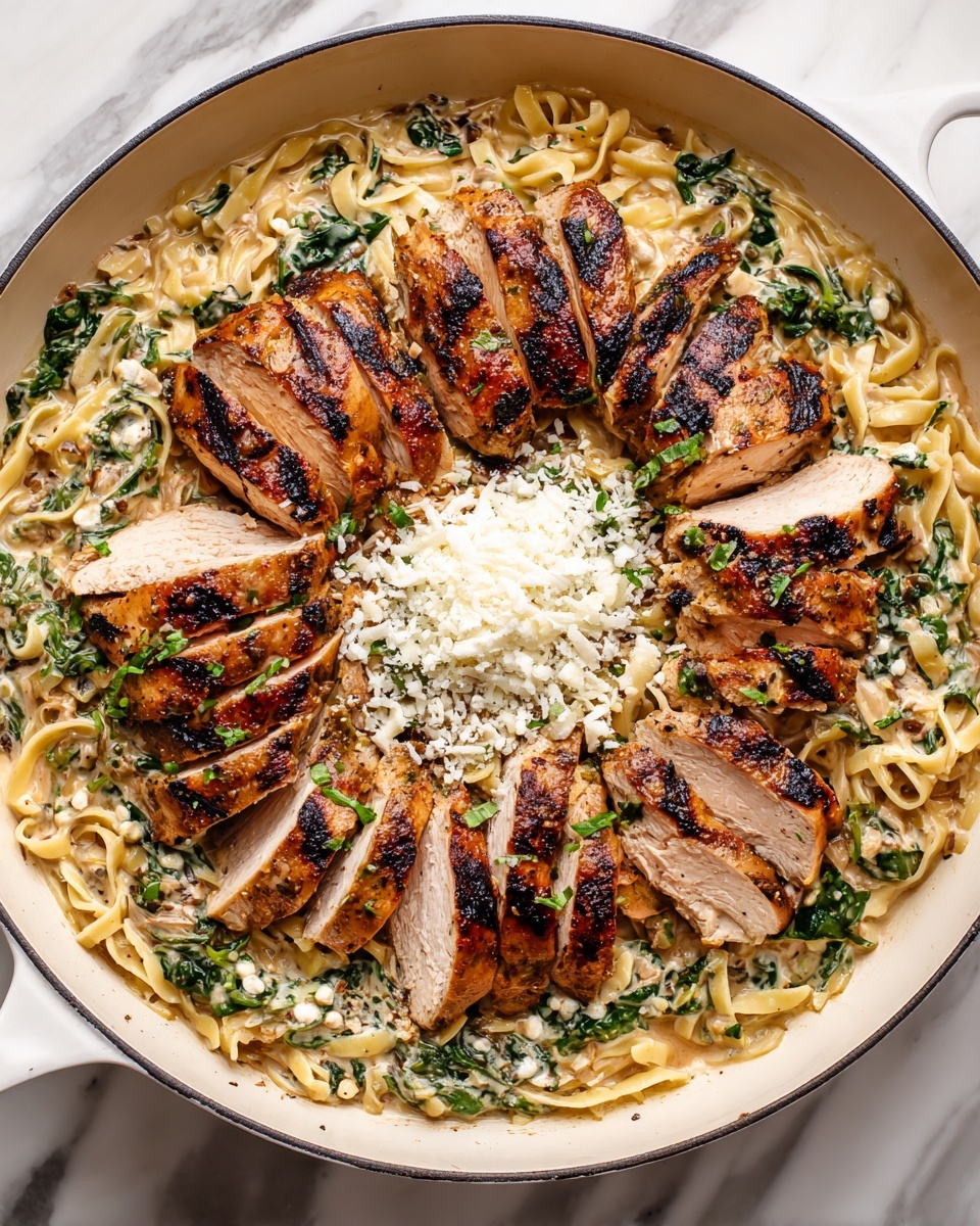 Creamy Parmesan Orzo with Chicken and Asparagus Recipe - Recipe Image