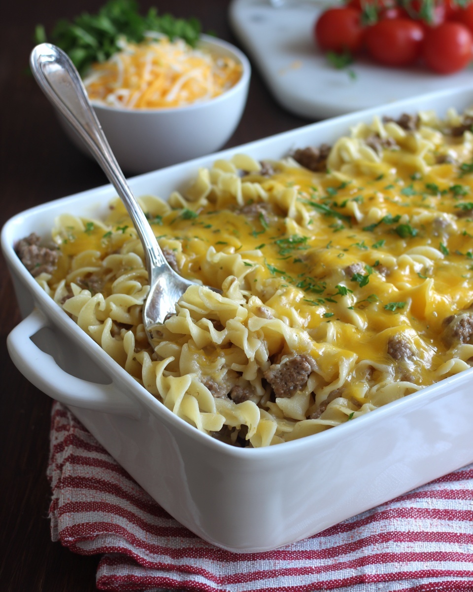 Amish Country Casserole (Hearty Homestyle Beef and Noodle Bake) Recipe - Recipe Image