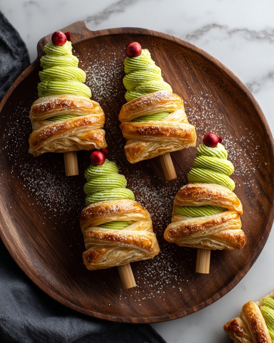Puff Pastry Pesto Christmas Trees Recipe - Recipe Image