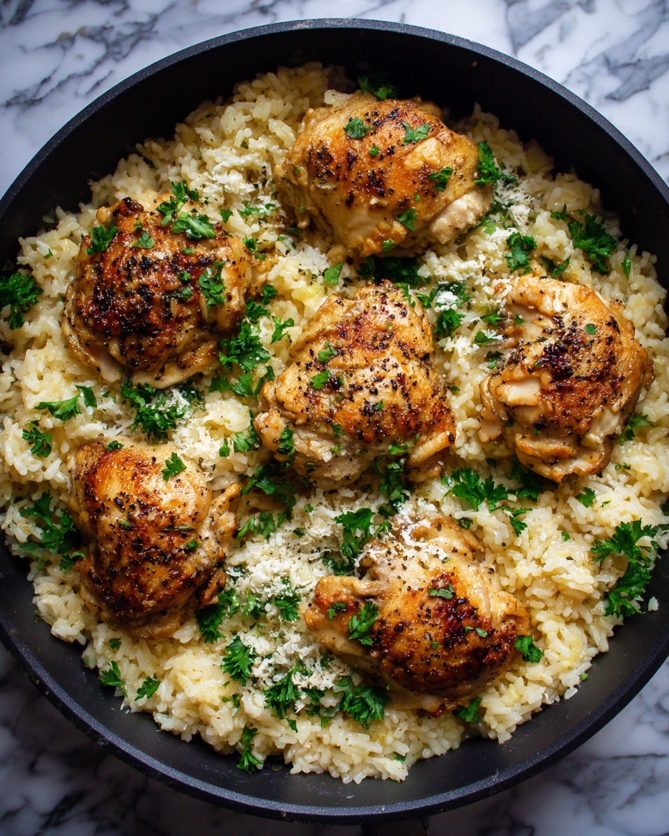 Chicken with Garlic Parmesan Rice Recipe - Recipe Image