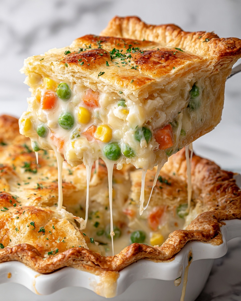 Biscuit Topped Cheesy Chicken Pot Pie Recipe - Recipe Image
