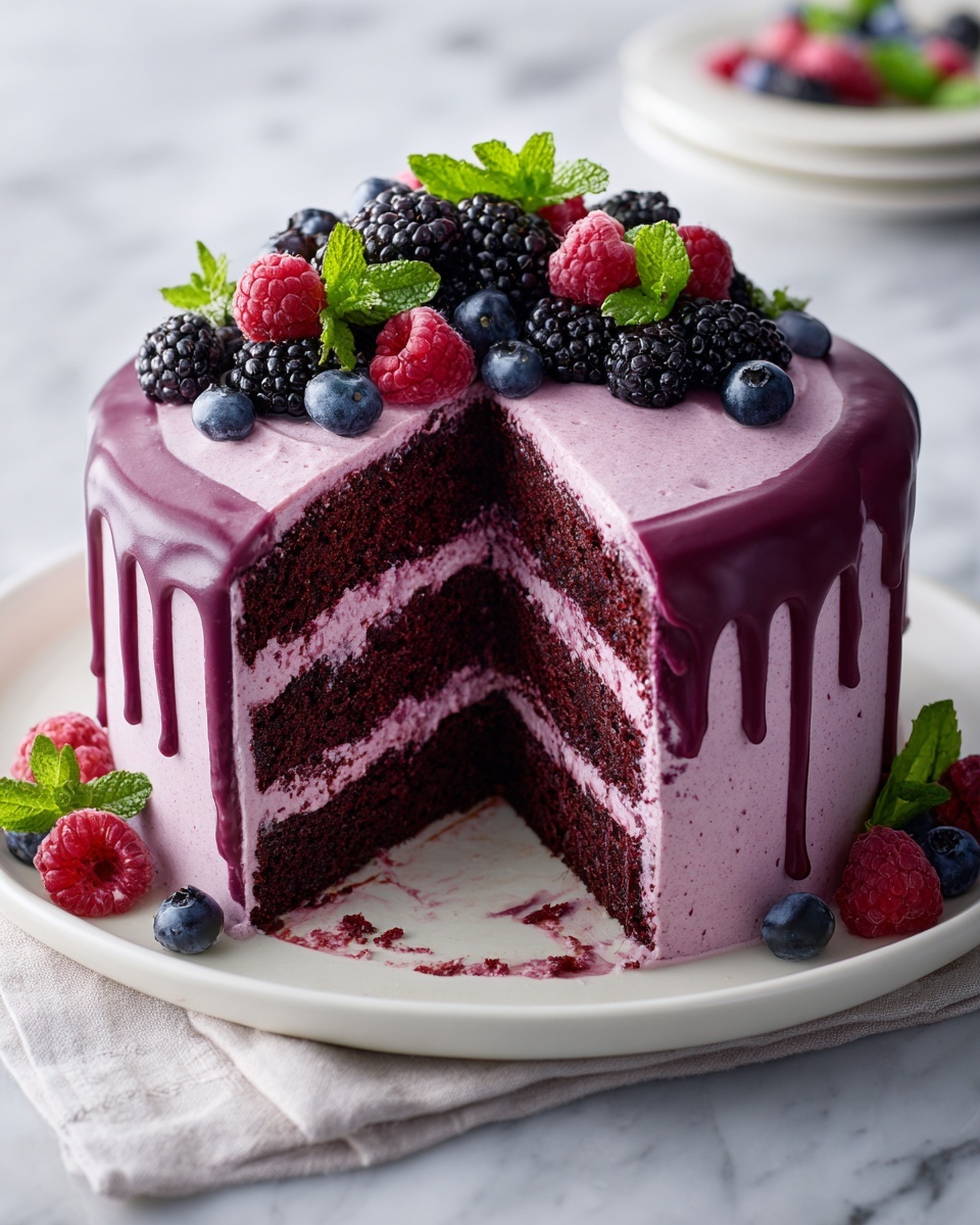 Dark Romance Chocolate Blackberry Cake Recipe - Recipe Image