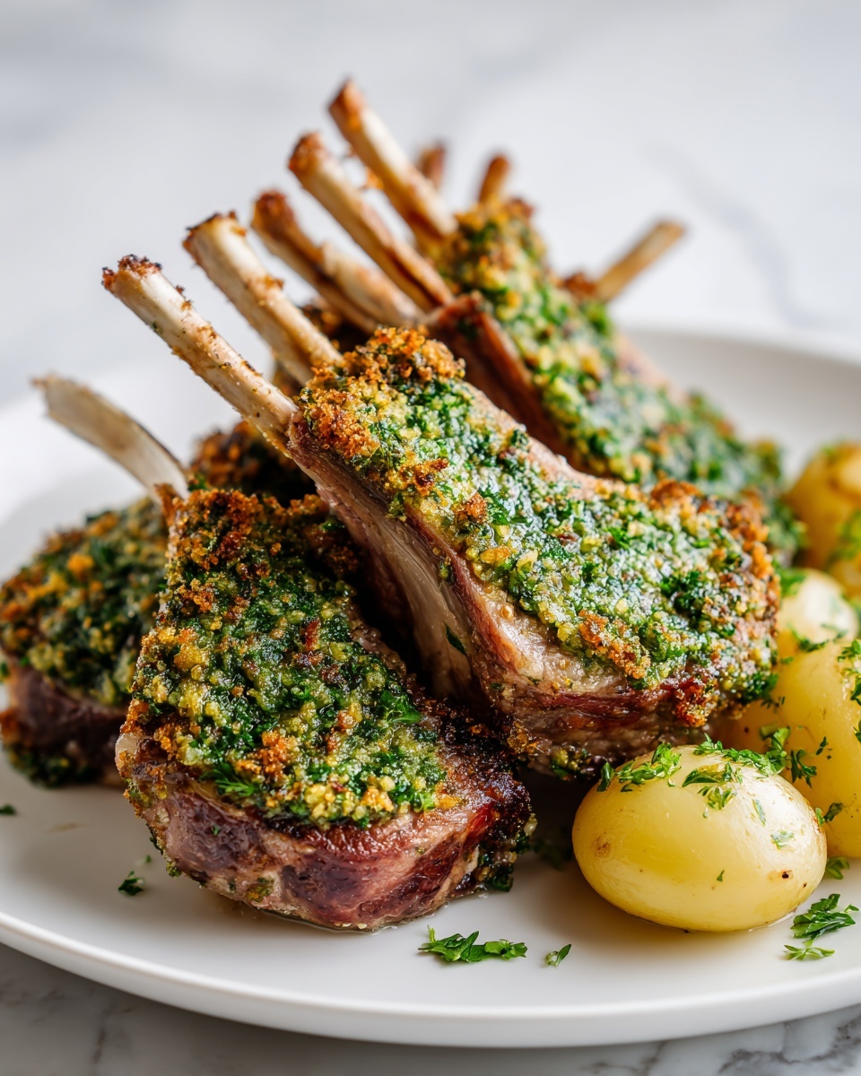 Herb-Crusted Baked Lamb Chops Recipe - Recipe Image