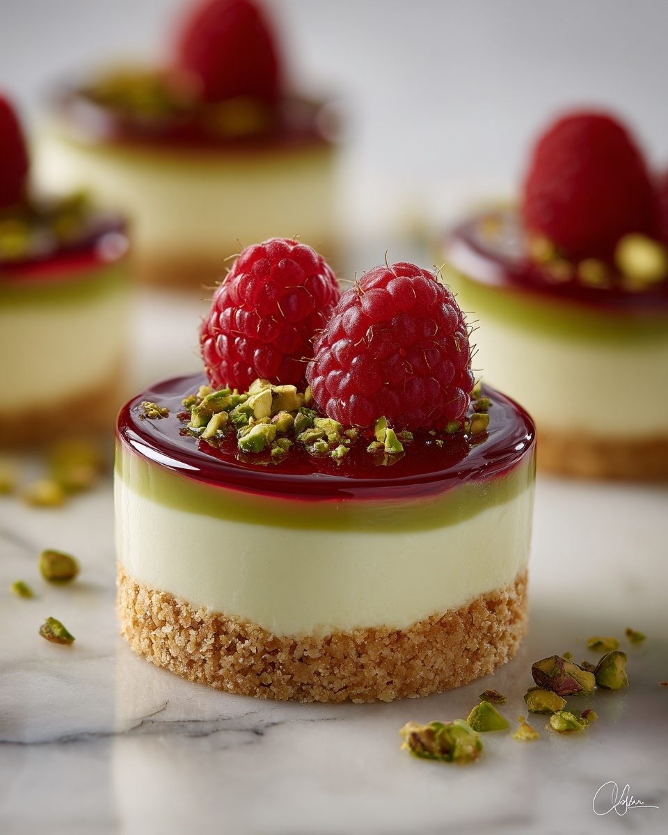 Raspberry Pistachio Mousse Cakes Recipe - Recipe Image