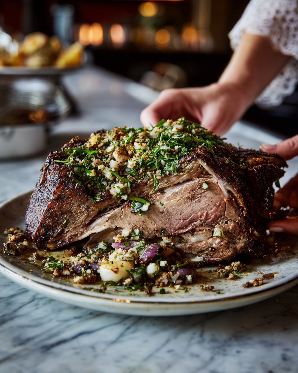 Slow-Roasted Herb-Crusted Lamb Shoulder Recipe - Recipe Image