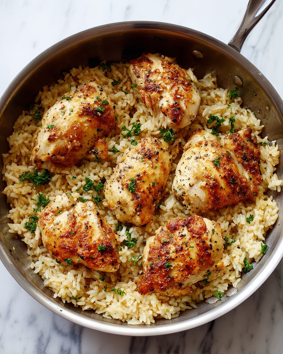 Chicken with Garlic Parmesan Rice Recipe - Recipe Image