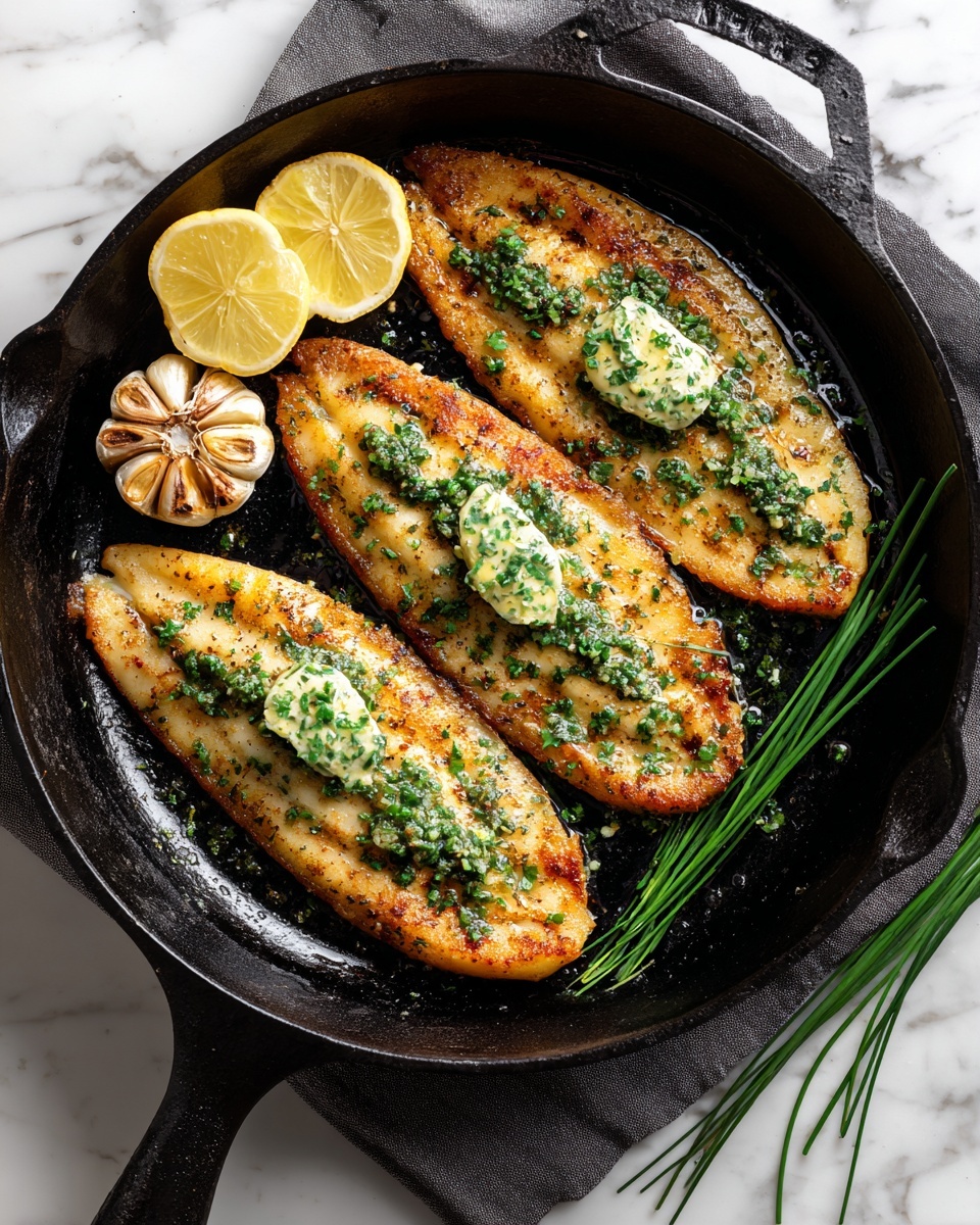 Pan-Roasted Sea Bass with Garlic Butter Recipe - Recipe Image