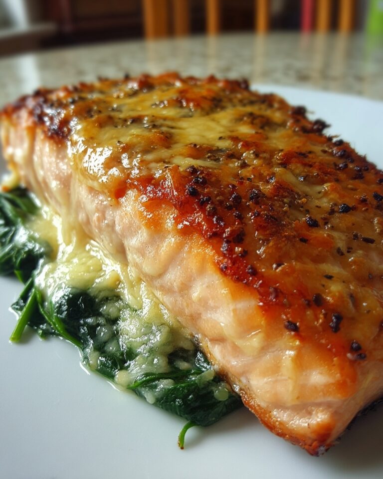 Blackened Salmon Stuffed with Spinach & Parmesan Recipe