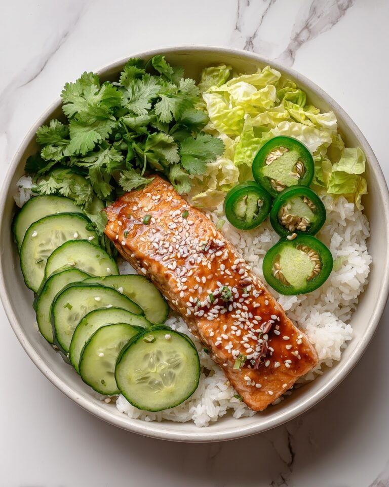 Crunchy Brown Rice Salmon Bowls with Herbed Tahini Dressing Recipe