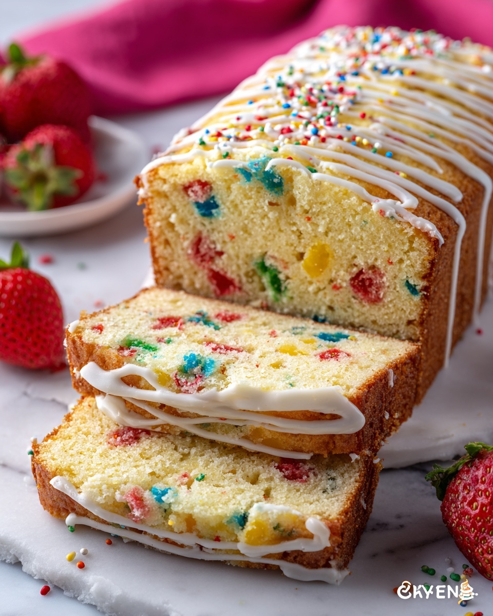 Fruity Pebbles Breakfast Bread Recipe - Recipe Image