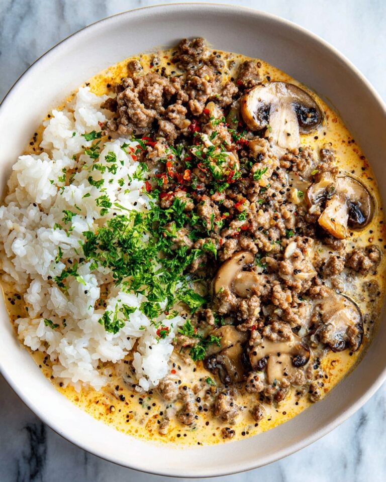 Ground Beef Stroganoff and Rice Recipe