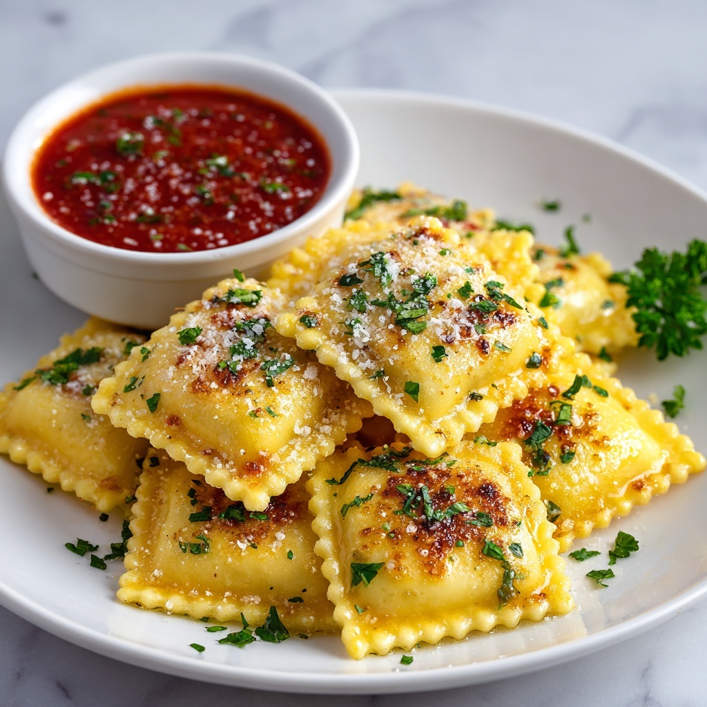 Air Fryer Crispy Ravioli with Parmesan and Italian Seasoning Recipe - Recipe Image