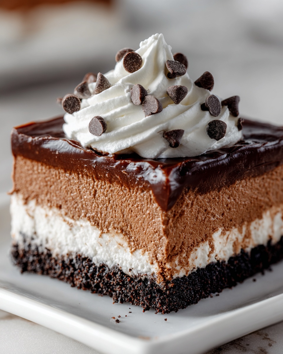 No-Bake Chocolate Mousse Bars Recipe - Recipe Image