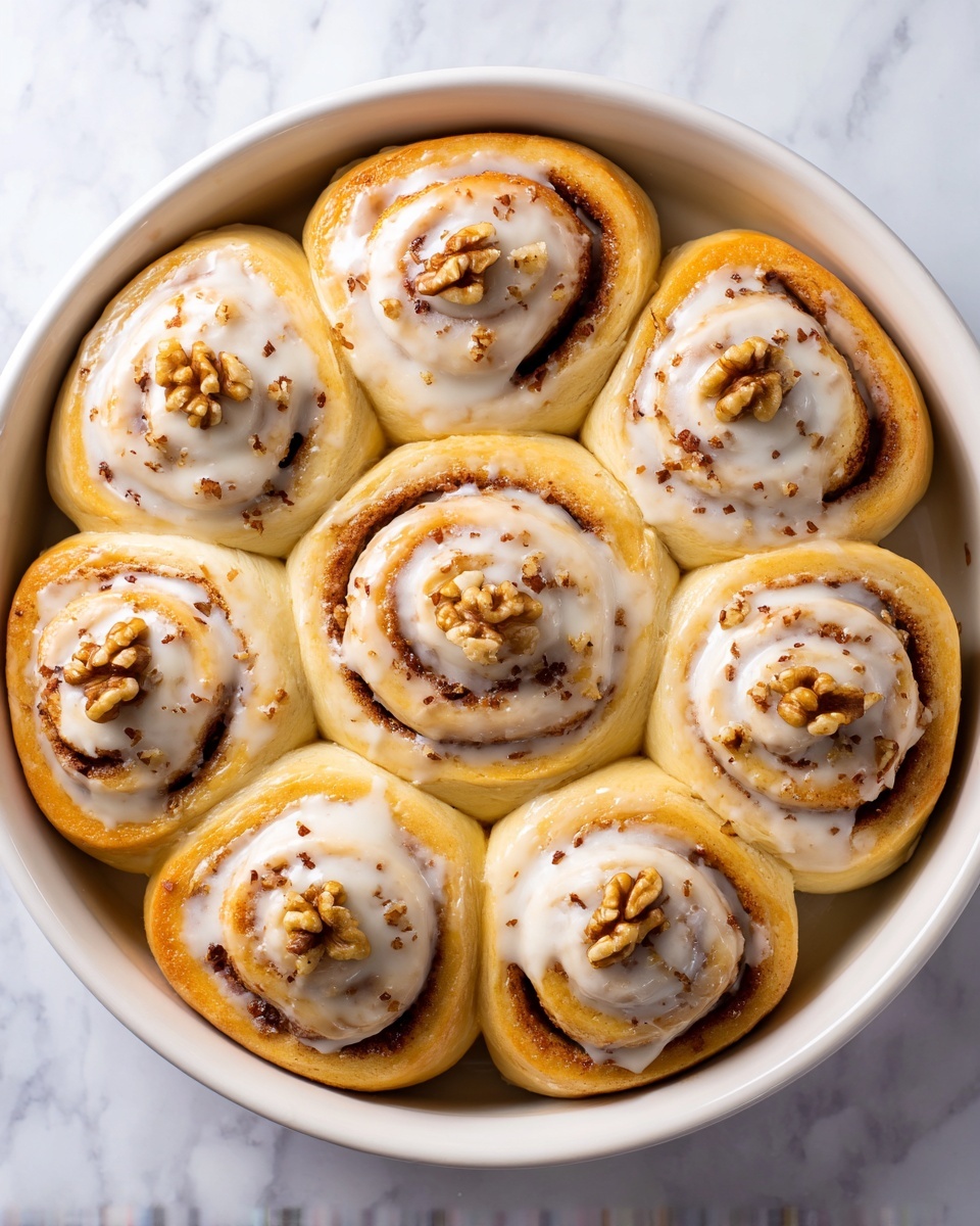 Fluffy Cinnamon-Walnut Rolls with Cream Cheese Frosting Recipe - Recipe Image