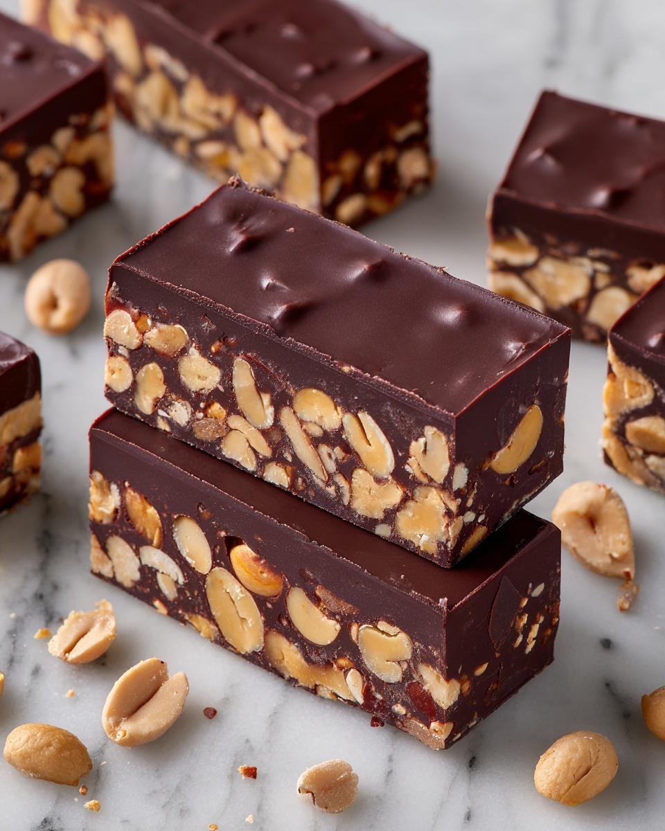 No Bake Chocolate Peanut Butter Protein Bars Recipe - Recipe Image