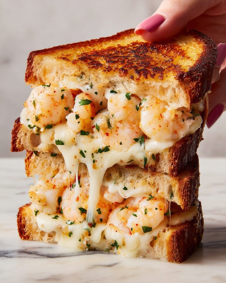 Cheesy Garlic Shrimp Grilled Cheese Recipe