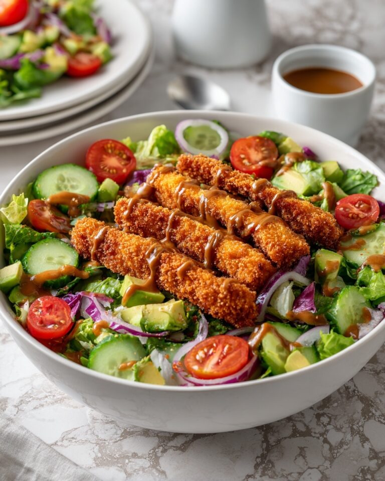 Air Fried Chicken Tender Salad with Honey Mustard Recipe