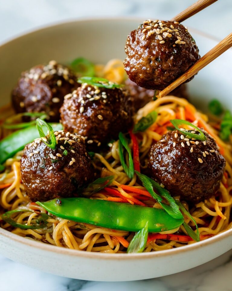 Asian Meatballs with Yakisoba Recipe