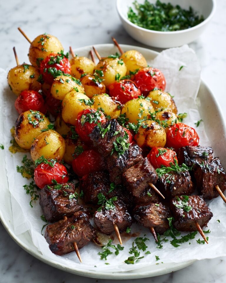 Rosemary Garlic Steak Kebabs Recipe