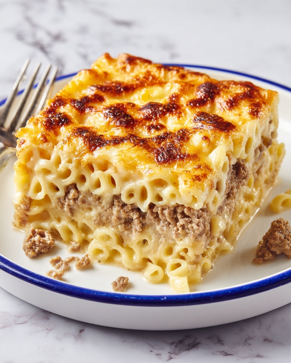 Mac and Cheese Meatloaf Casserole Recipe - Recipe Image