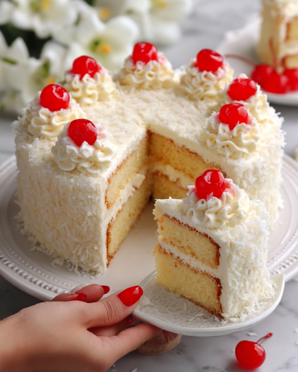 Old-Fashioned Snowball Cake Recipe - Recipe Image