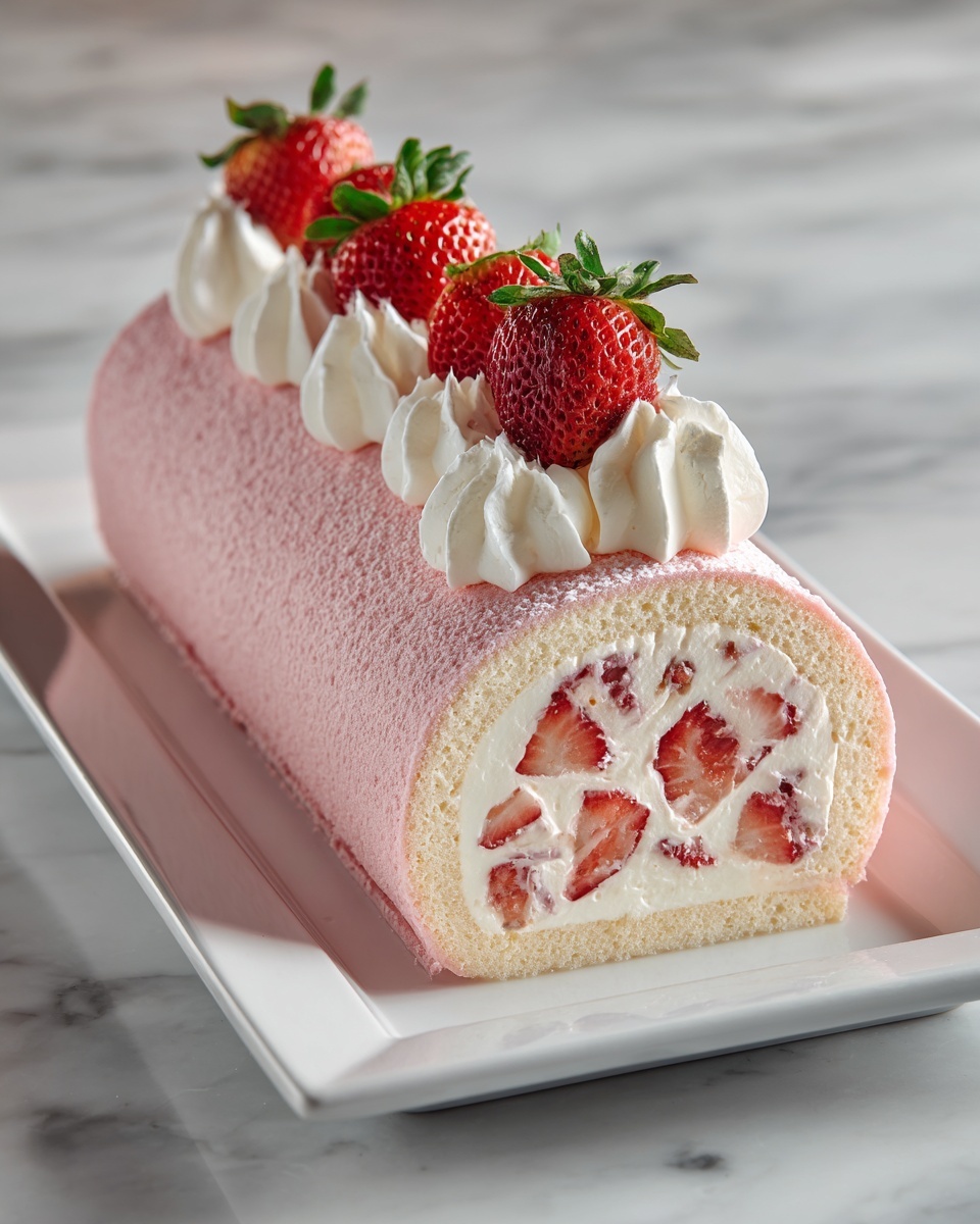 Easy Strawberry Cake Roll Recipe - Recipe Image