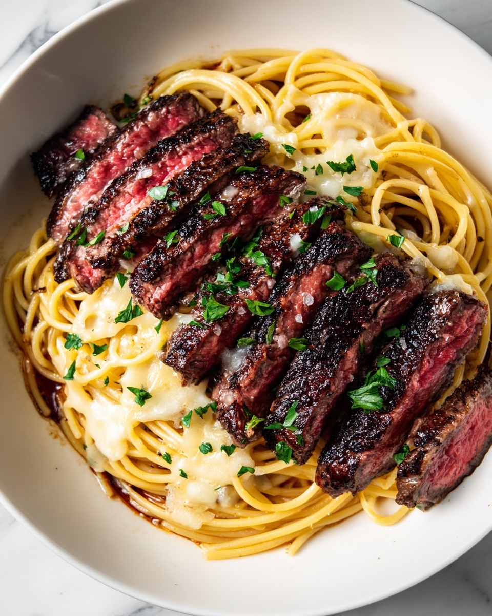 Garlic Butter Steak Lightning Noodles Recipe - Recipe Image