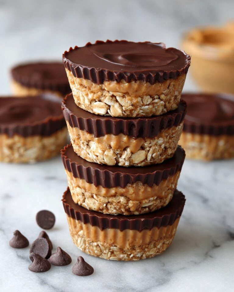 No-Bake Peanut Butter Oat Cups with Chocolate Topping Recipe