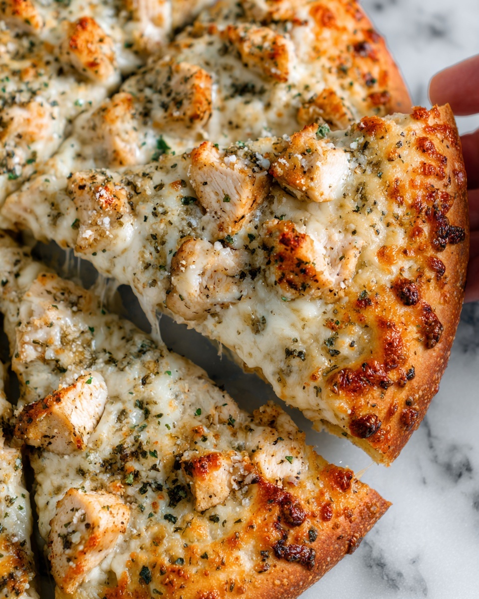 Roasted Garlic Chicken and Herb Pizza Recipe - Recipe Image