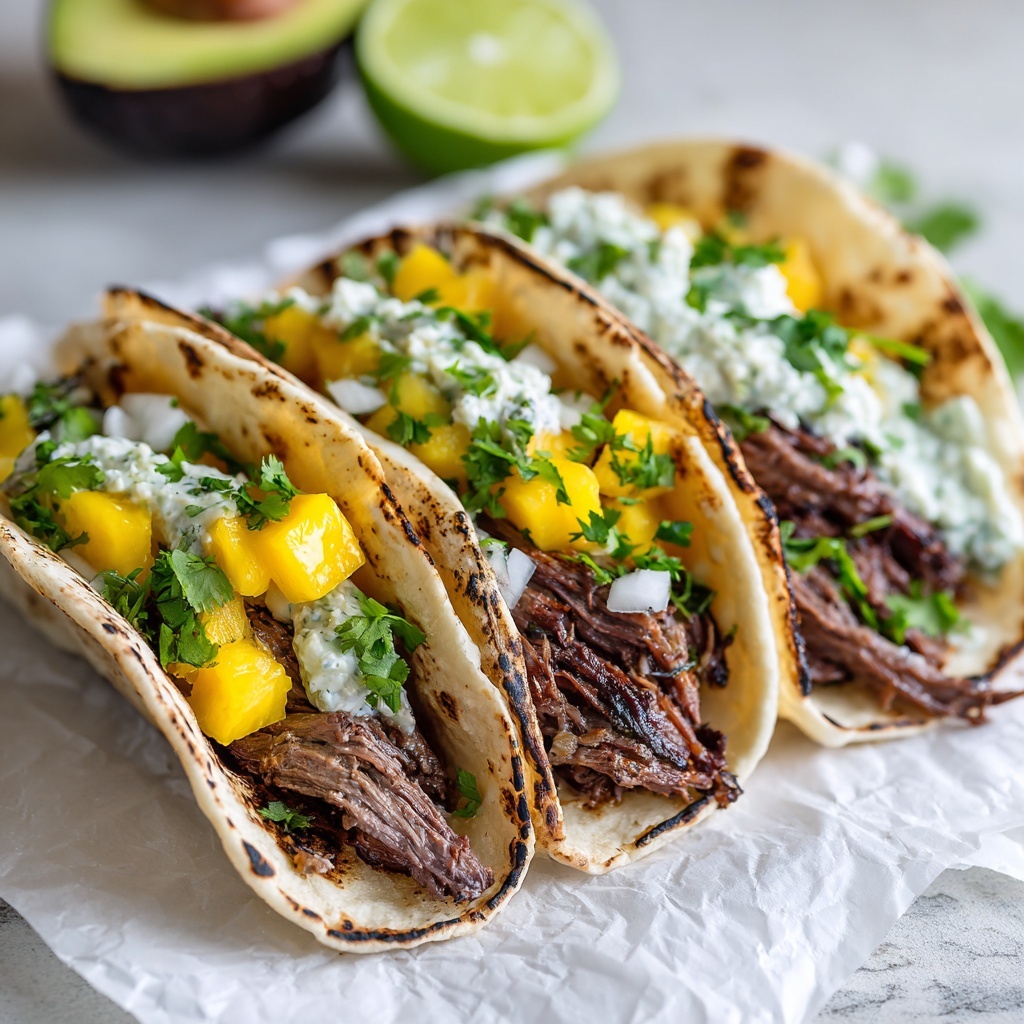 Crispy BBQ Salmon Tacos with Avocado Mango Salsa and Jalapeño Recipe - Recipe Image