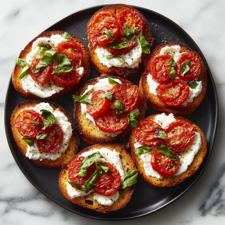 Roasted Tomato and Garlic Bruschetta Bites Recipe