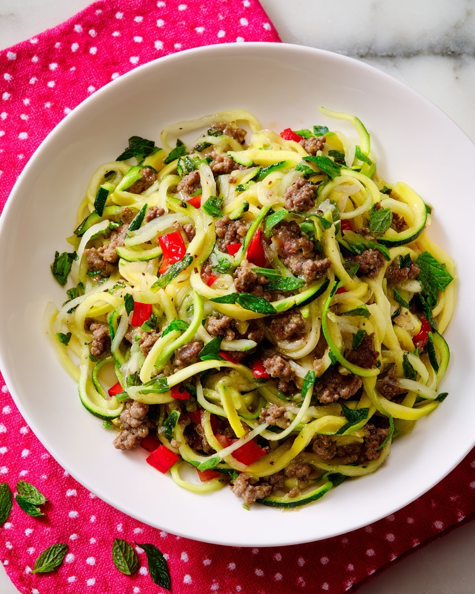 Keto Zucchini Noodles with Ground Beef Recipe - Recipe Image
