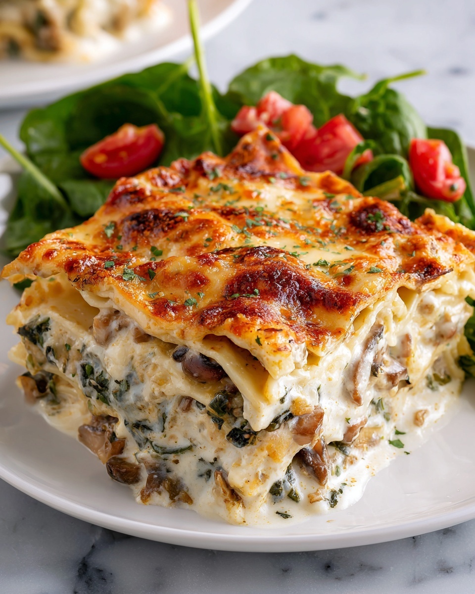 Creamy Chicken Mushroom Lasagna Recipe - Recipe Image