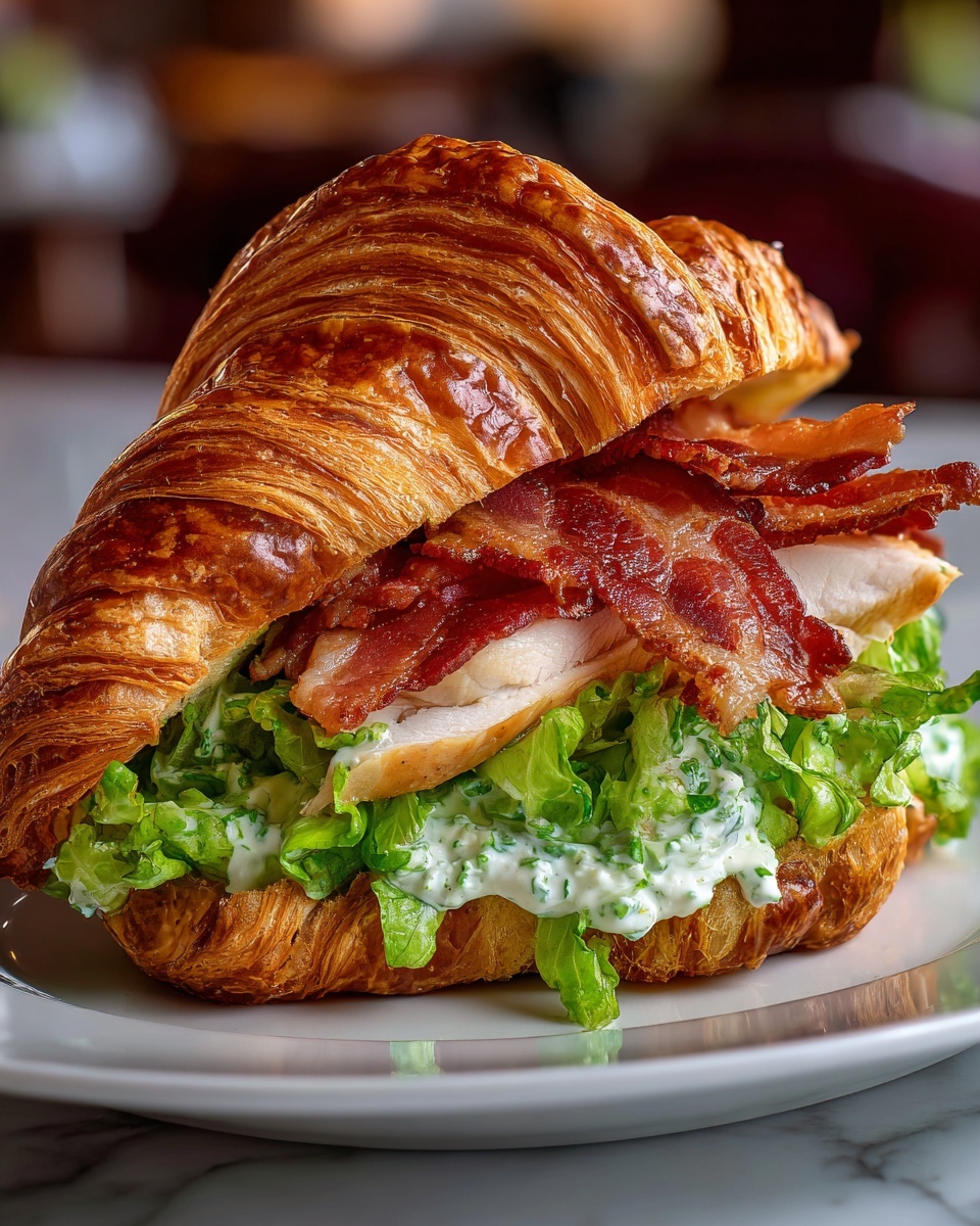Chicken Caesar Croissant Sandwich Recipe - Recipe Image