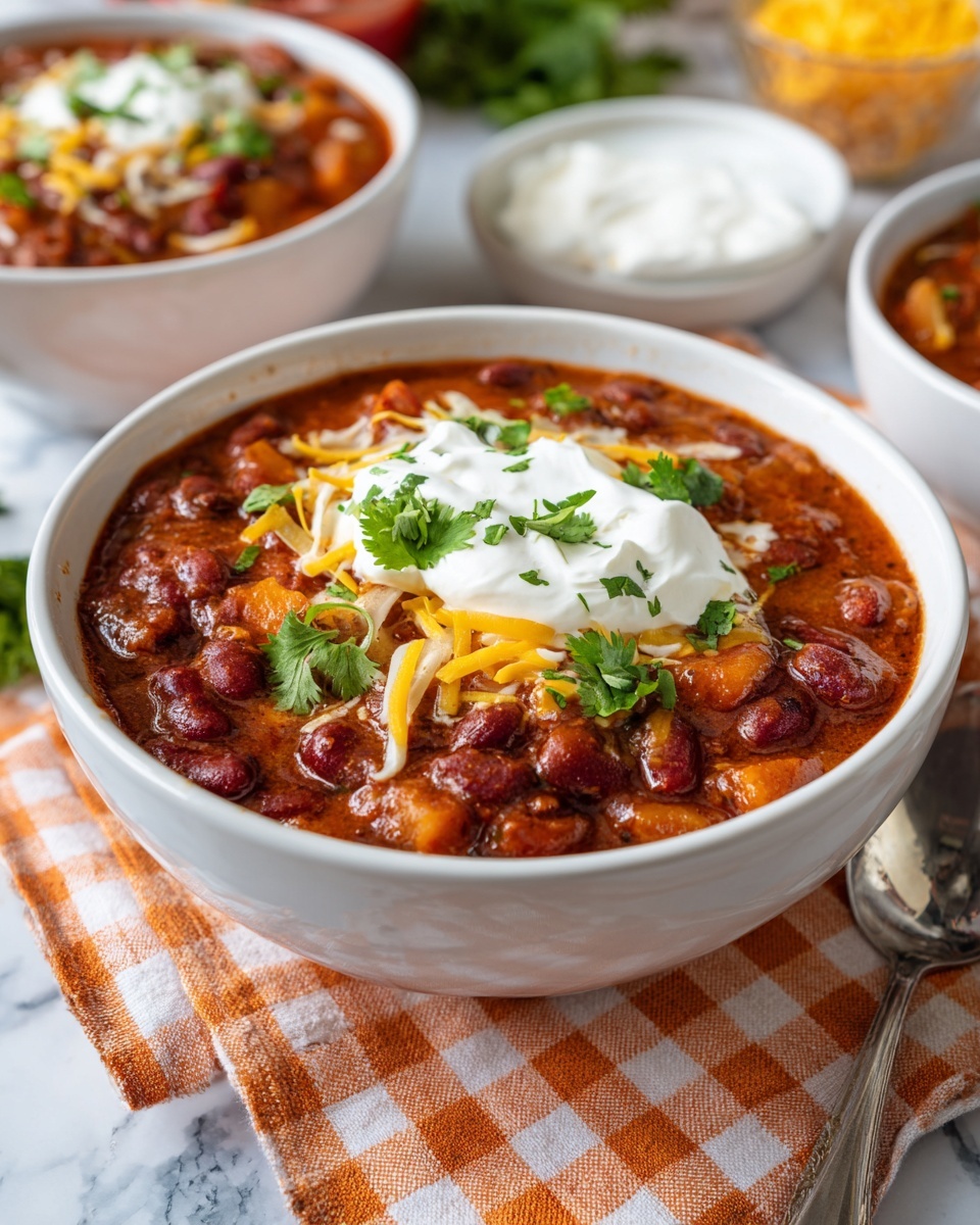 Three-Bean Sweet Potato Chili Recipe - Recipe Image