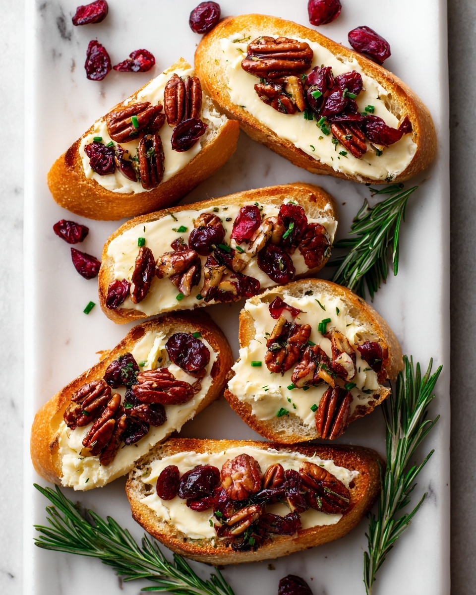 Thanksgiving Cranberry and Pecan Crostini Recipe - Recipe Image